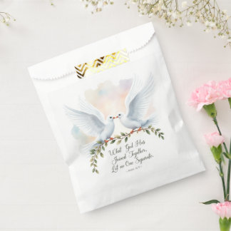 Watercolor Doves Mark 10:9 Favor Bag