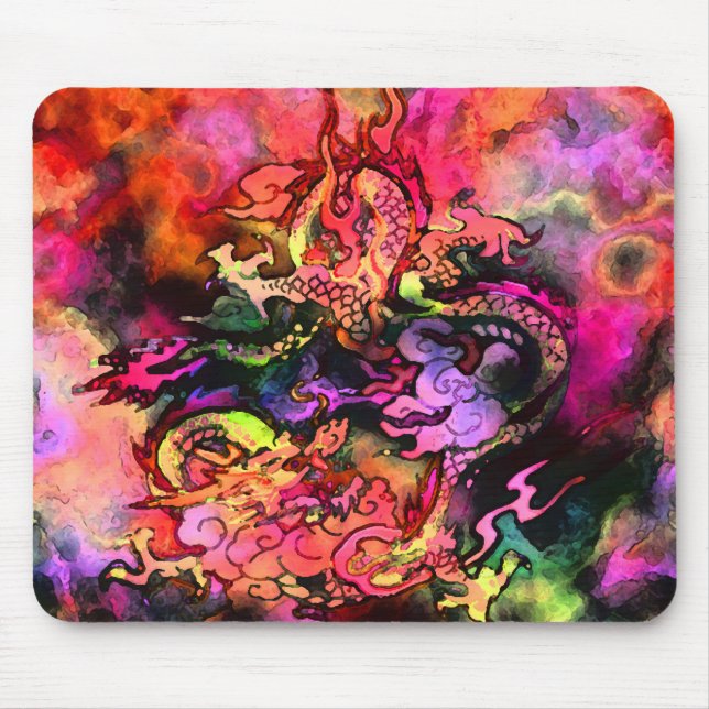 Watercolor Dragon Mousepad #2 (Front)