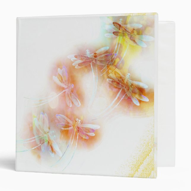 Watercolor dragonflies 3 ring binder (Front/Inside)