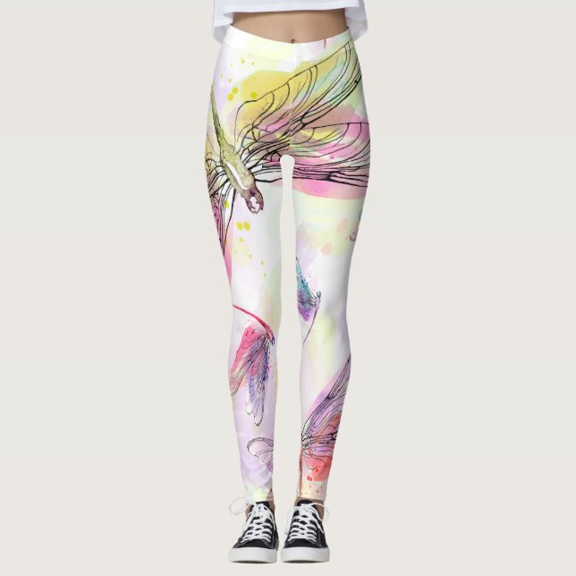 Watercolor Dragonflies Legging (Front)