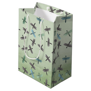 Watercolor Dragonflies Medium Gift Bag