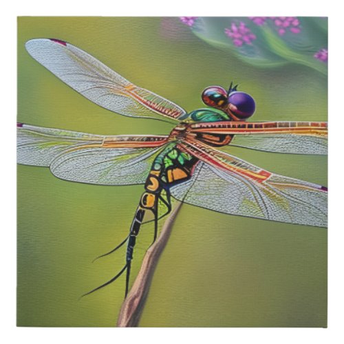 Watercolor Dragonflies or Libellules in French Faux Canvas Print