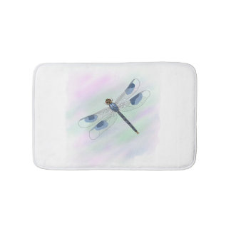 Watercolor Dragonfly Bath Mat