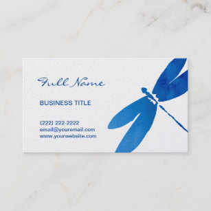 Watercolor Dragonfly Business Cards   Blue
