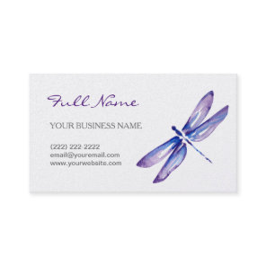 Watercolor Dragonfly Business Cards | Purple
