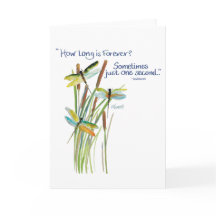 Watercolor Dragonfly Card with Lewis Carroll quote