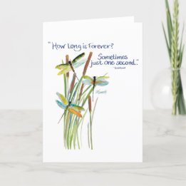 Watercolor Dragonfly Card with Lewis Carroll quote