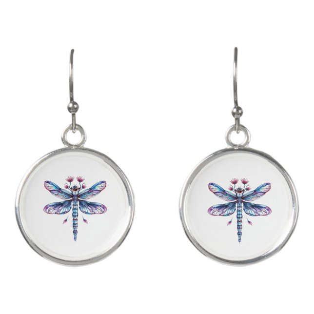 Watercolor Dragonfly Earrings (Front)