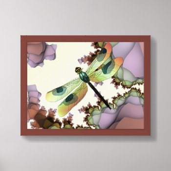 Watercolor Dragonfly Earthy Framed Art by Mousefx at Zazzle