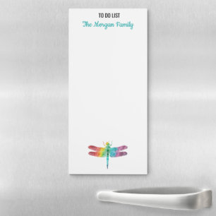 Watercolor Dragonfly Family To Do List Pretty Magnetic Notepad