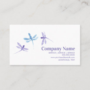 Watercolor Dragonfly  Hand Painted Company   Business Card