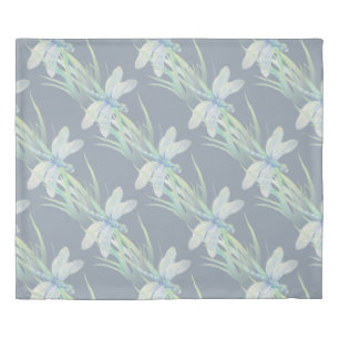 Watercolor Dragonfly in Soft Blues & Green art Duvet Cover
