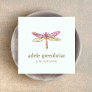 Watercolor Dragonfly Logo Holistic Healer Wellness Square Business Card