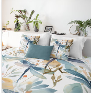 Watercolor Dragonfly Pattern Pillow Case
