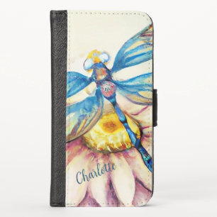 Watercolor Dragonfly, Personalize Case-Mate iPhon iPhone X Wallet Case