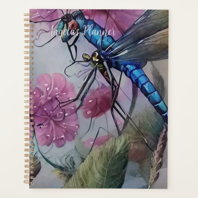 Watercolor Dragonfly, Personalize Planner (Front)
