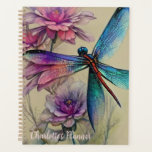 Watercolor Dragonfly, Planner<br><div class="desc">Beautiful Watercolor Dragonfly Planner,  personalize text</div>