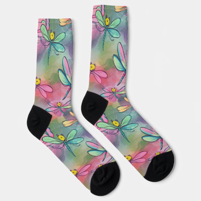 Watercolor Dragonfly Socks (Right)