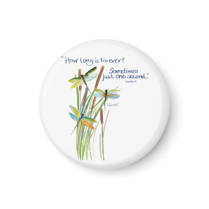 Watercolor Dragonfly with Lewis Carroll quote Magnet