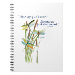 Watercolor Dragonfly with Lewis Carroll quote Notebook