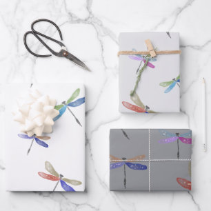 Watercolor Dragonfly Wrapping Paper