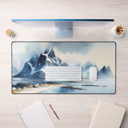 Watercolor Dramatic peaks Desk Mat