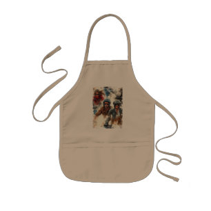 Watercolor drawing MotoBikers Kids' Apron