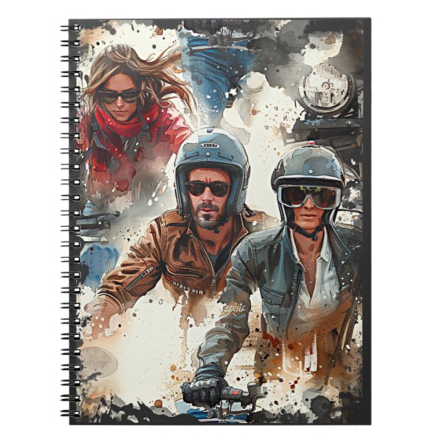 Watercolor drawing MotoBikers Notebook (Front)