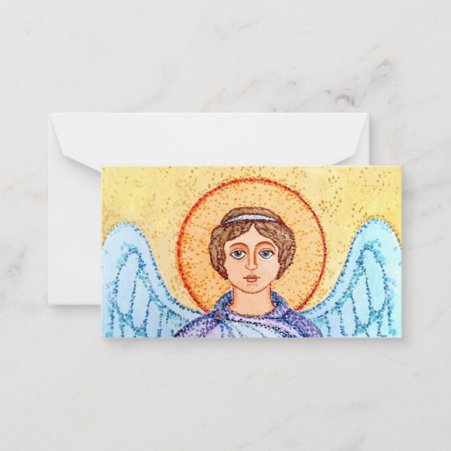 watercolor drawing of an angel. note card (Front)