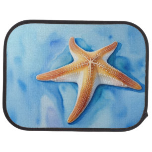 Watercolor Drawing of Starfish Car Floor Mat
