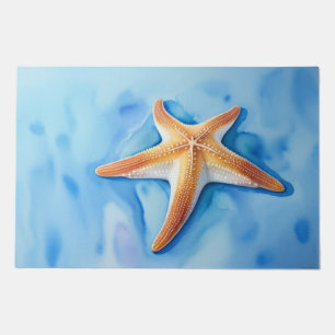 Watercolor Drawing of Starfish Doormat