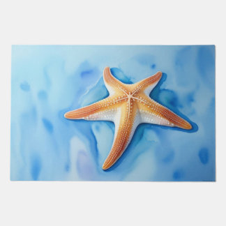 Watercolor Drawing of Starfish Doormat