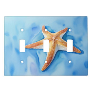 Watercolor Drawing of Starfish Light Switch Cover