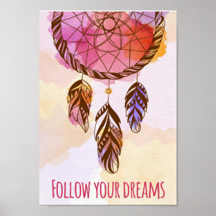 Watercolor Dream Catcher Poster