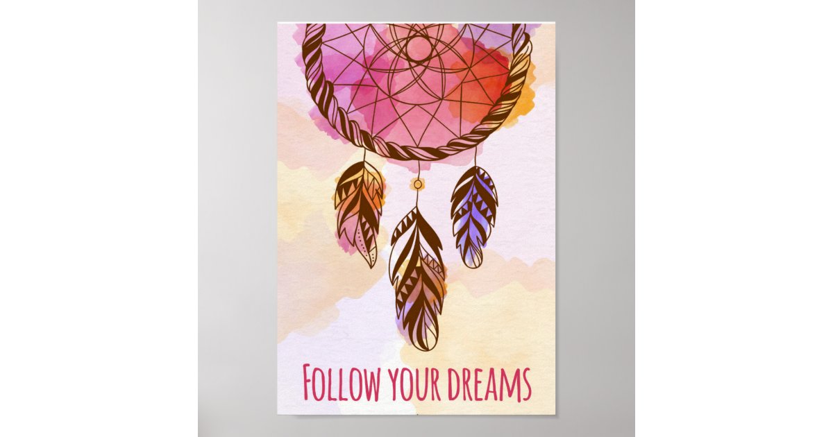 Watercolor Dream Catcher Poster | Zazzle