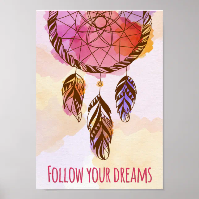 Watercolor Dream Catcher Poster | Zazzle