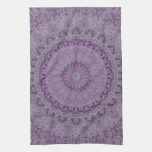 Watercolor Dream Mandala in Shades of Purple Kitchen Towel