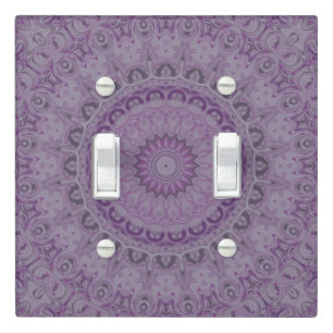 Watercolor Dream Mandala in Shades of Purple Light Switch Cover