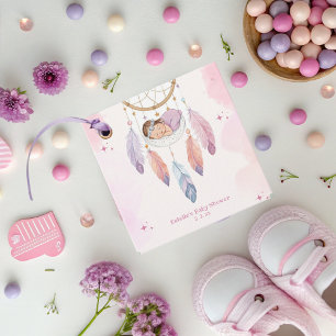 watercolor dreamcatcher baby shower favor tags