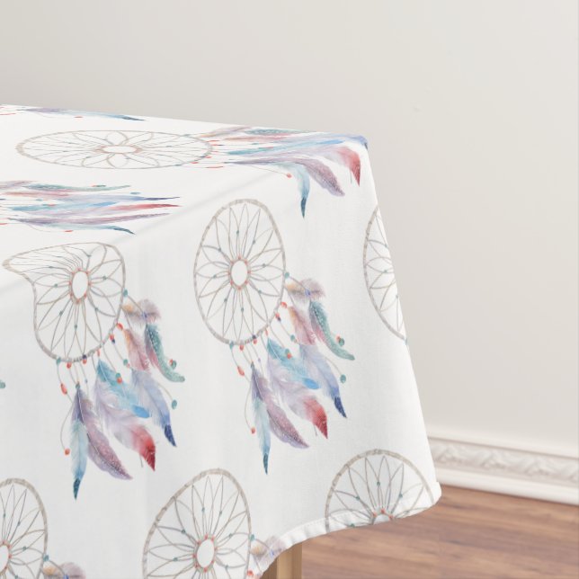 Watercolor Dreamcatcher Cute Boho Baby Shower Tablecloth (In Situ)