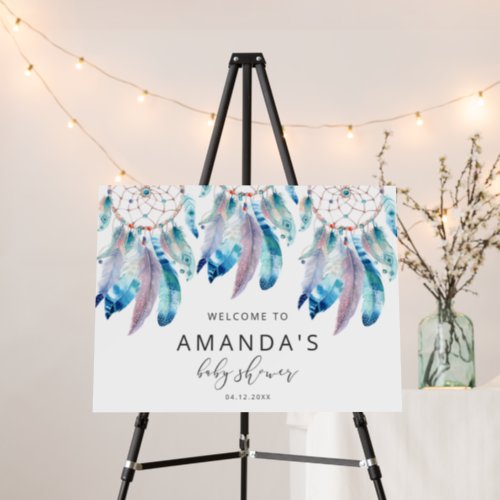 Watercolor Dreamcatcher Welcome Baby Shower Signs
