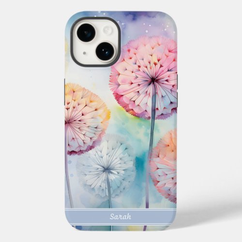 Watercolor Dreamy Dandelions Personalized  Case_Mate iPhone 14 Case