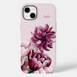 Watercolor Dreamy Peonies Pale Pink Personalized Case-Mate iPhone 14 Plus Case