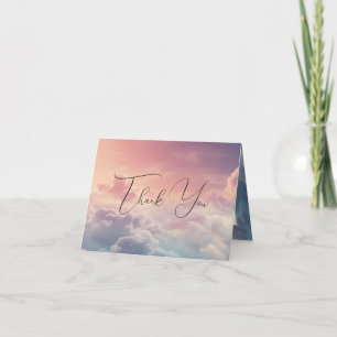Watercolor Dreamy Sunset Cloud 9 Thank You Card