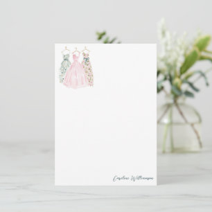 Watercolor Dress Fashion Personalized Stationery Note Card
