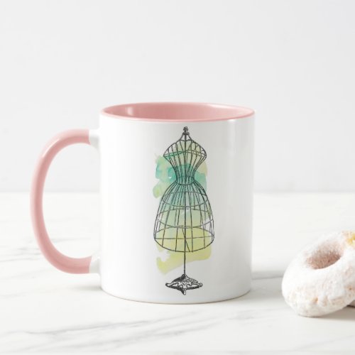 Watercolor Dress Form Mug