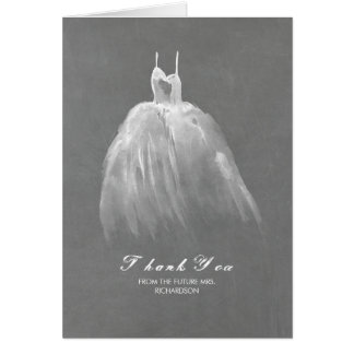 Watercolor Dress Vintage Bridal Shower Thank You