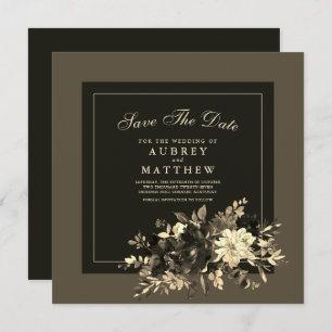 Watercolor Dried Floral Spray Fall Wedding Save The Date