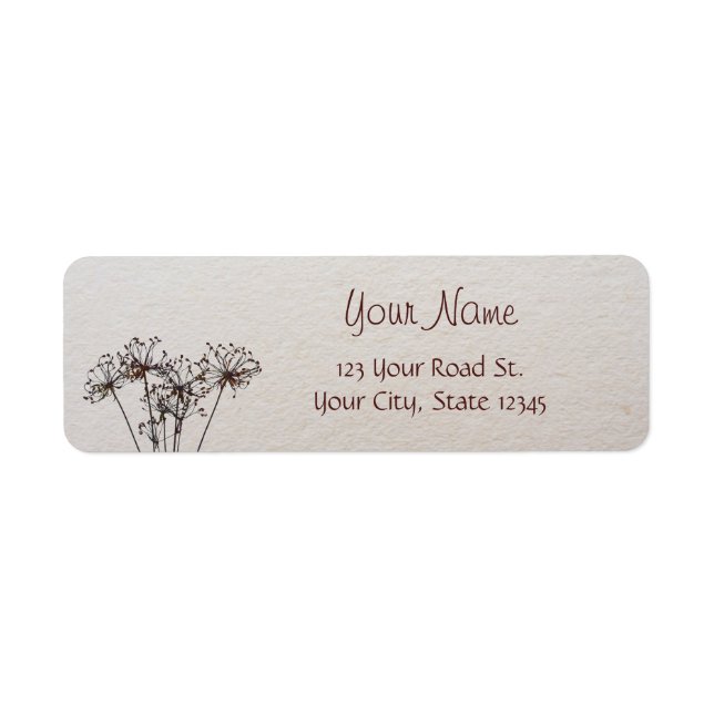 Watercolor Dried Flowers Label (Front)