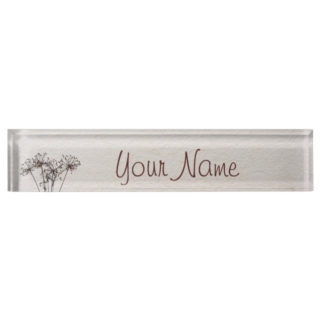 Watercolor Dried Flowers Nameplate (Front)